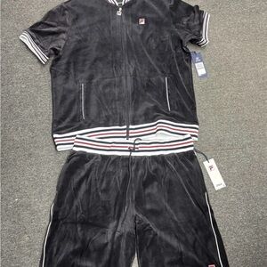 Vintage 90’s Men’s Fila Black Velour Tracksuit Size Small